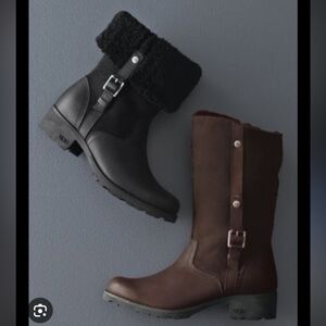 Fleece Black Ugg Motorcycle Boots 9